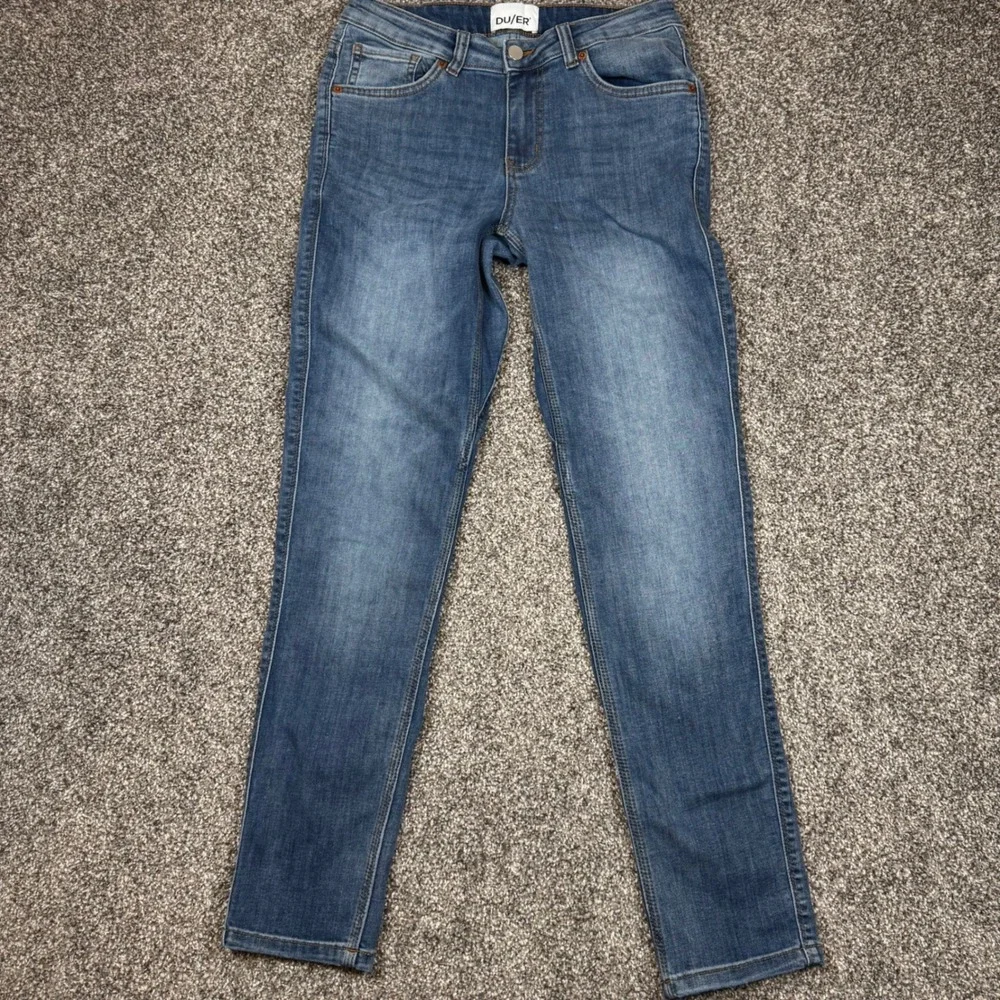 DU/ER Performance Womens Denim Slim Straight Jeans Blue 26x30‎ WFLR5001